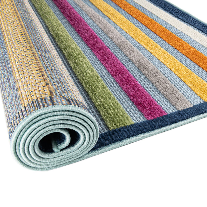 Bahama Breeze Outdoor Collection Area Rug - Exuma Rectangle Blue lifestyle 33