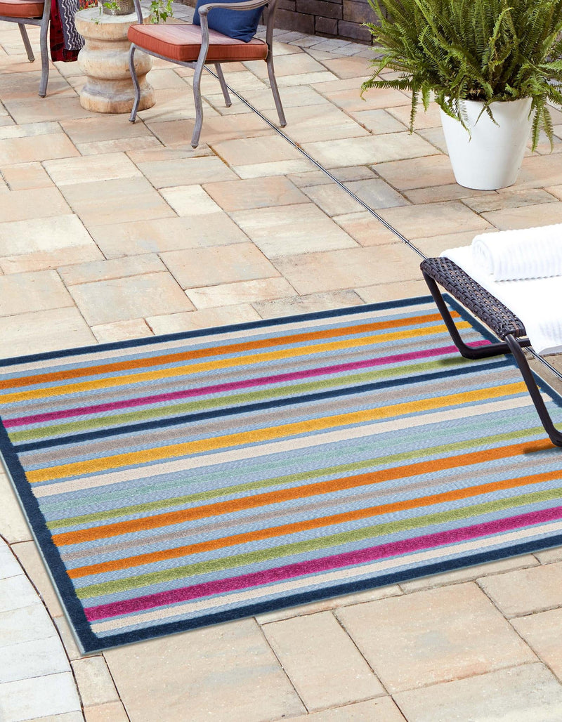 Bahama Breeze Outdoor Collection Area Rug - Exuma Square Blue lifestyle 64