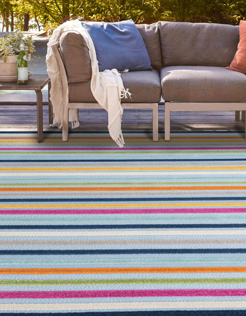 Bahama Breeze Outdoor Collection Area Rug - Exuma Square Blue lifestyle 119