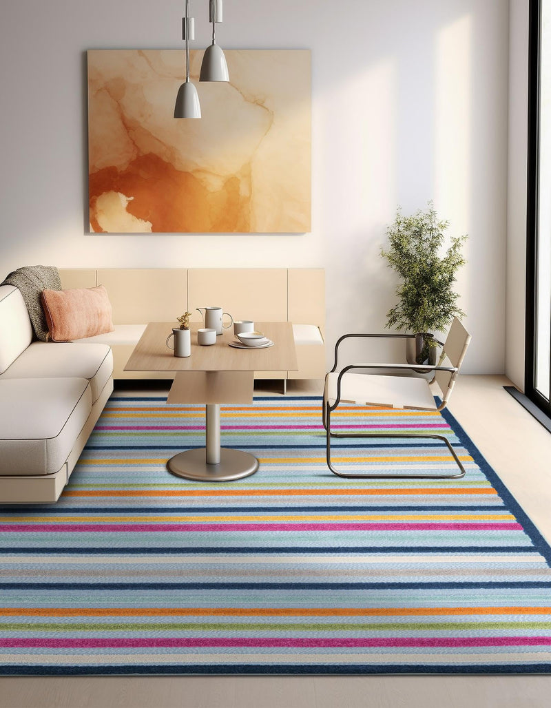 Bahama Breeze Outdoor Collection Area Rug - Exuma Square Blue lifestyle 129
