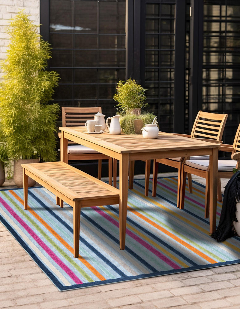 Bahama Breeze Outdoor Collection Area Rug - Exuma Square Blue lifestyle 179