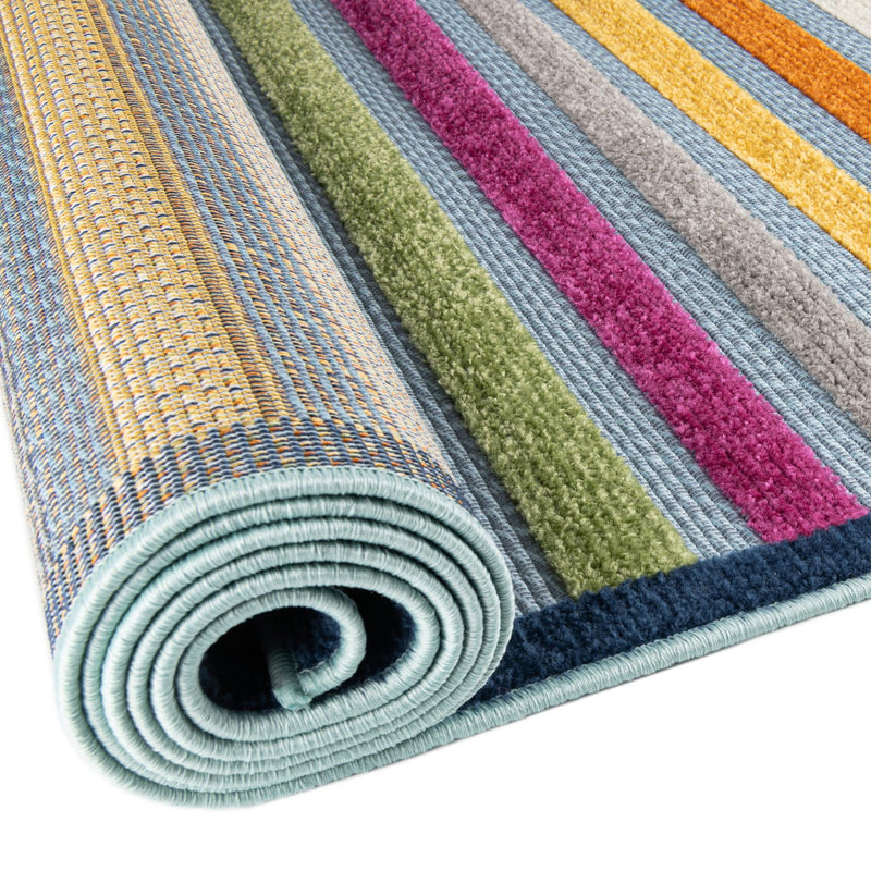 Bahama Breeze Outdoor Collection Area Rug - Exuma Round Blue lifestyle 90