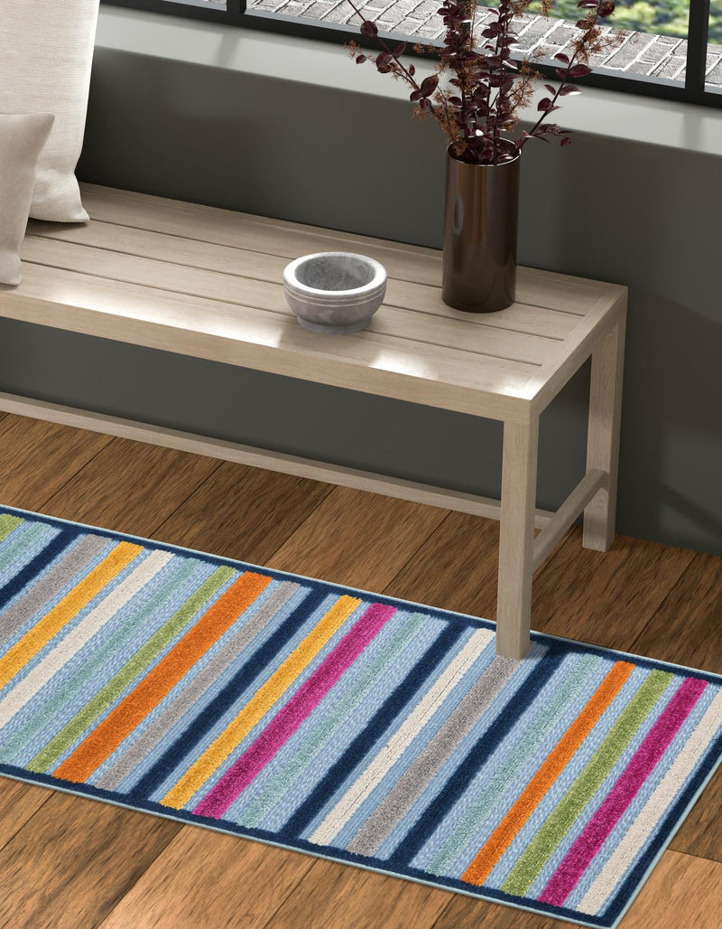 Bahama Breeze Outdoor Collection Area Rug - Exuma Runner Blue lifestyle 135