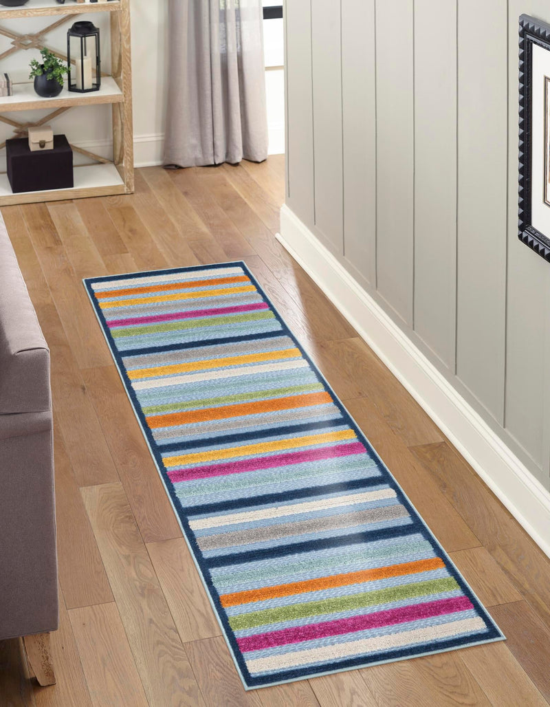 Bahama Breeze Outdoor Collection Area Rug - Exuma Runner Blue lifestyle 159