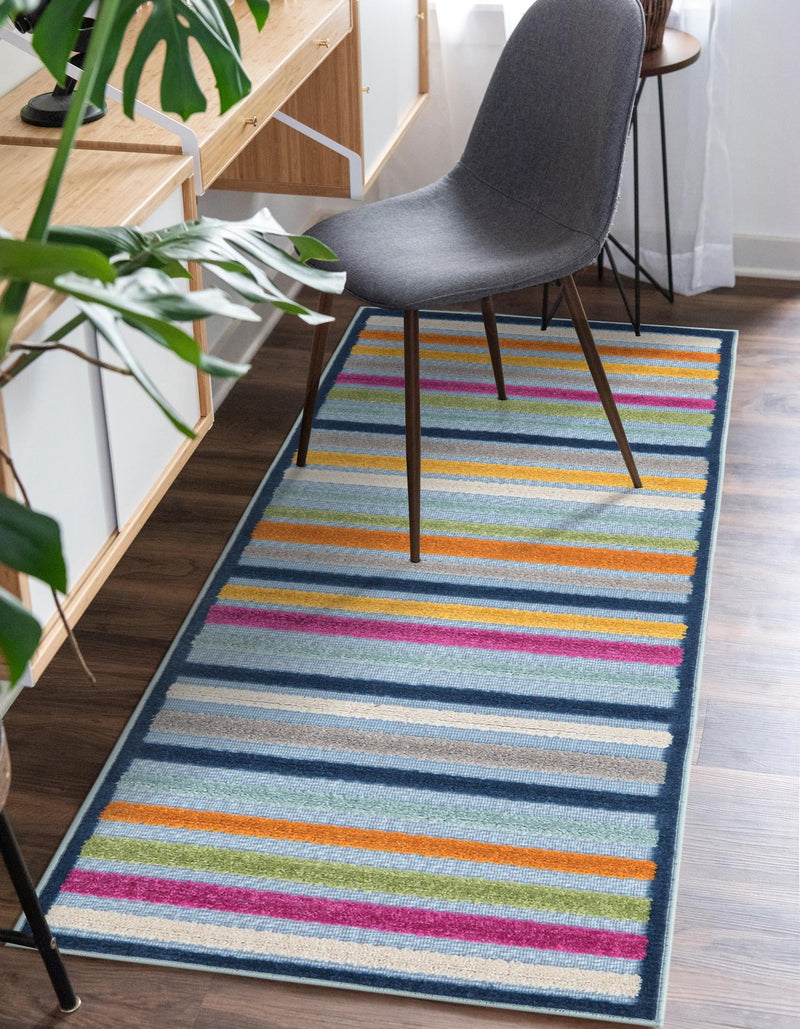 Bahama Breeze Outdoor Collection Area Rug - Exuma Runner Blue lifestyle 207