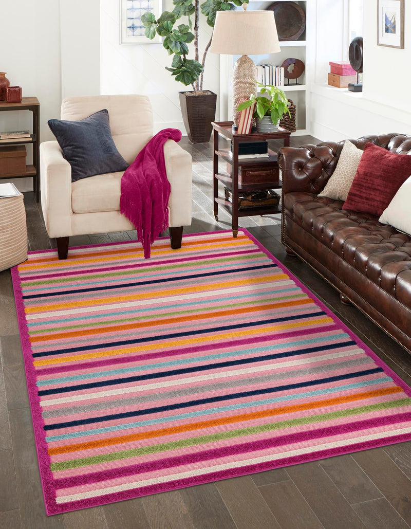 Bahama Breeze Outdoor Collection Area Rug - Exuma Rectangle Pink lifestyle 21