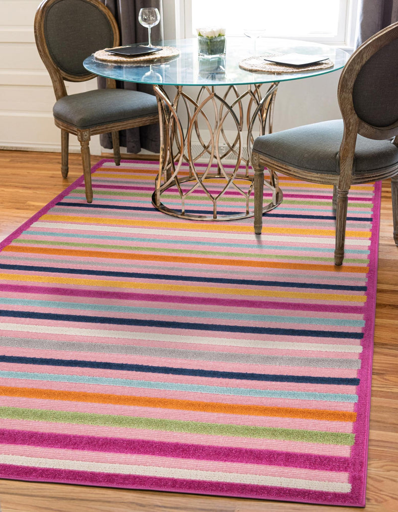Bahama Breeze Outdoor Collection Area Rug - Exuma Rectangle Pink lifestyle 29