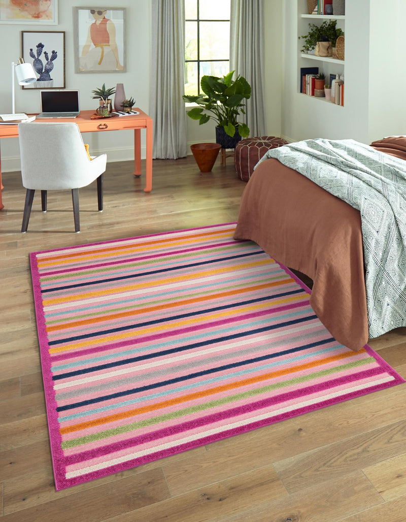Bahama Breeze Outdoor Collection Area Rug - Exuma Rectangle Pink lifestyle 37