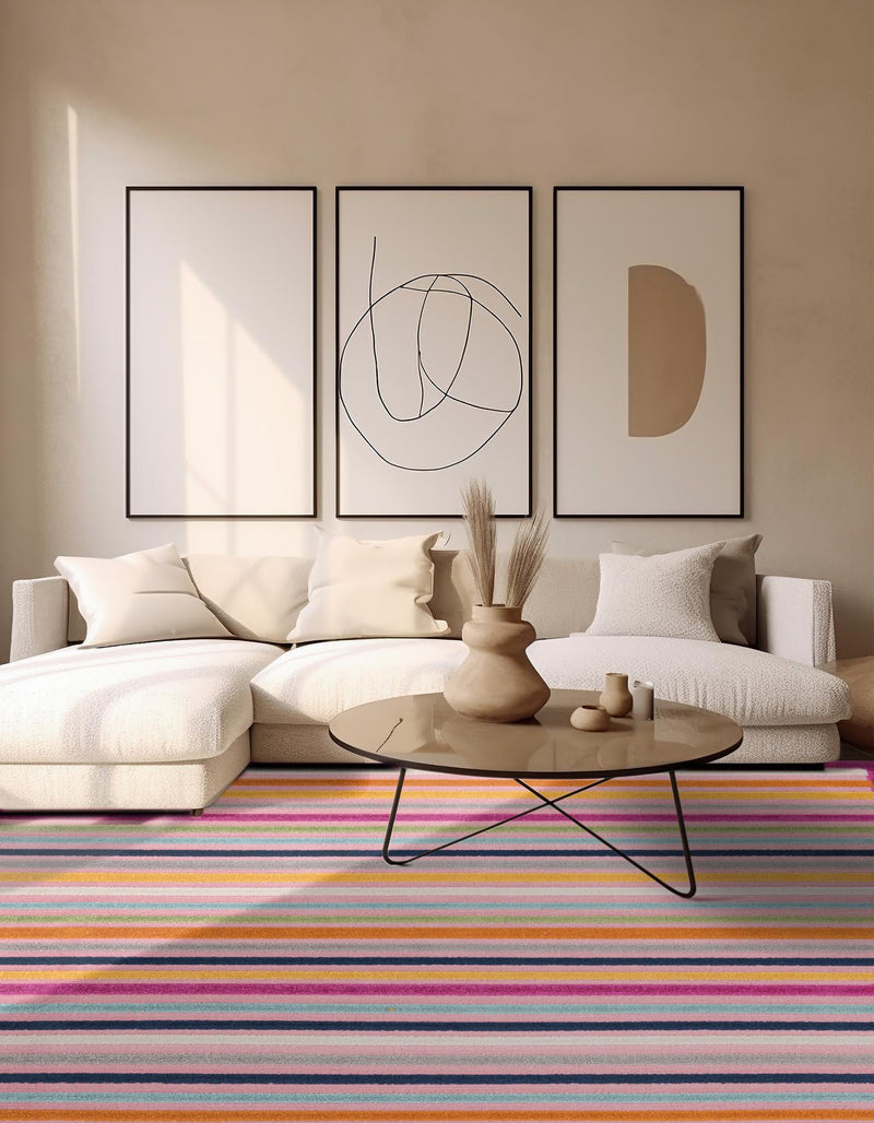 Bahama Breeze Outdoor Collection Area Rug - Exuma Square Pink lifestyle 151