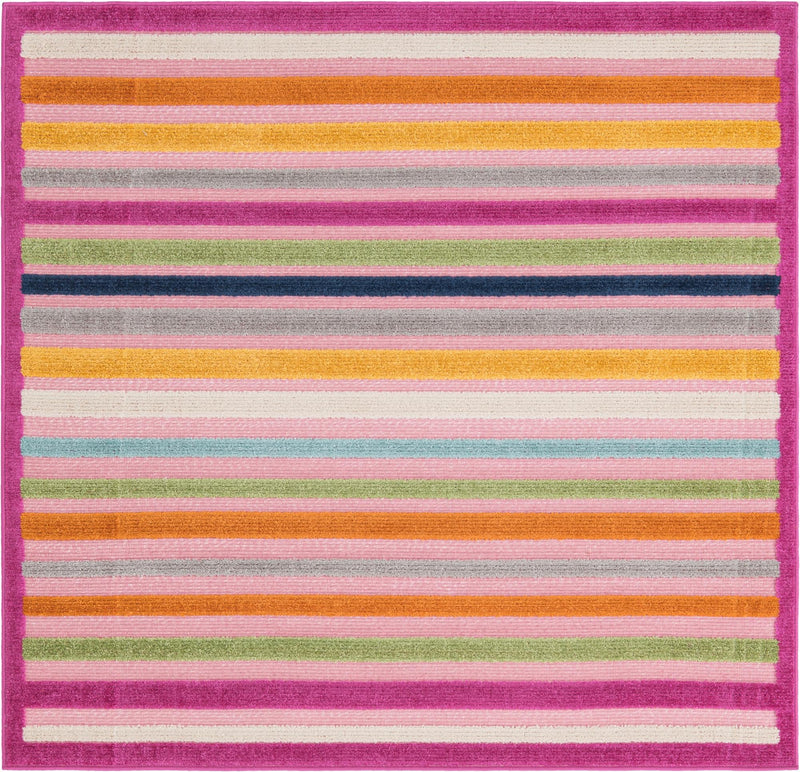 Bahama Breeze Outdoor Collection Area Rug - Exuma Square Pink lifestyle 40
