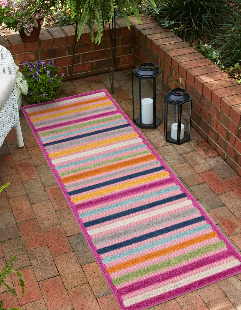Bahama Breeze Outdoor Collection Area Rug - Exuma Runner Pink lifestyle 44