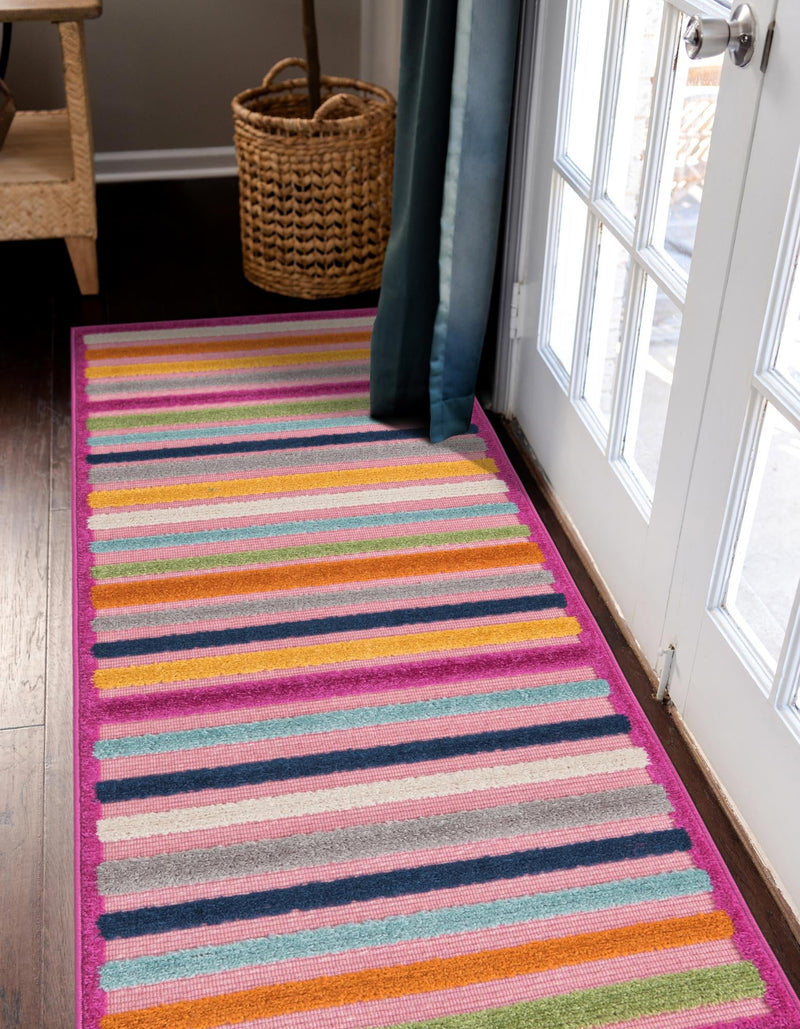 Bahama Breeze Outdoor Collection Area Rug - Exuma Runner Pink lifestyle 184