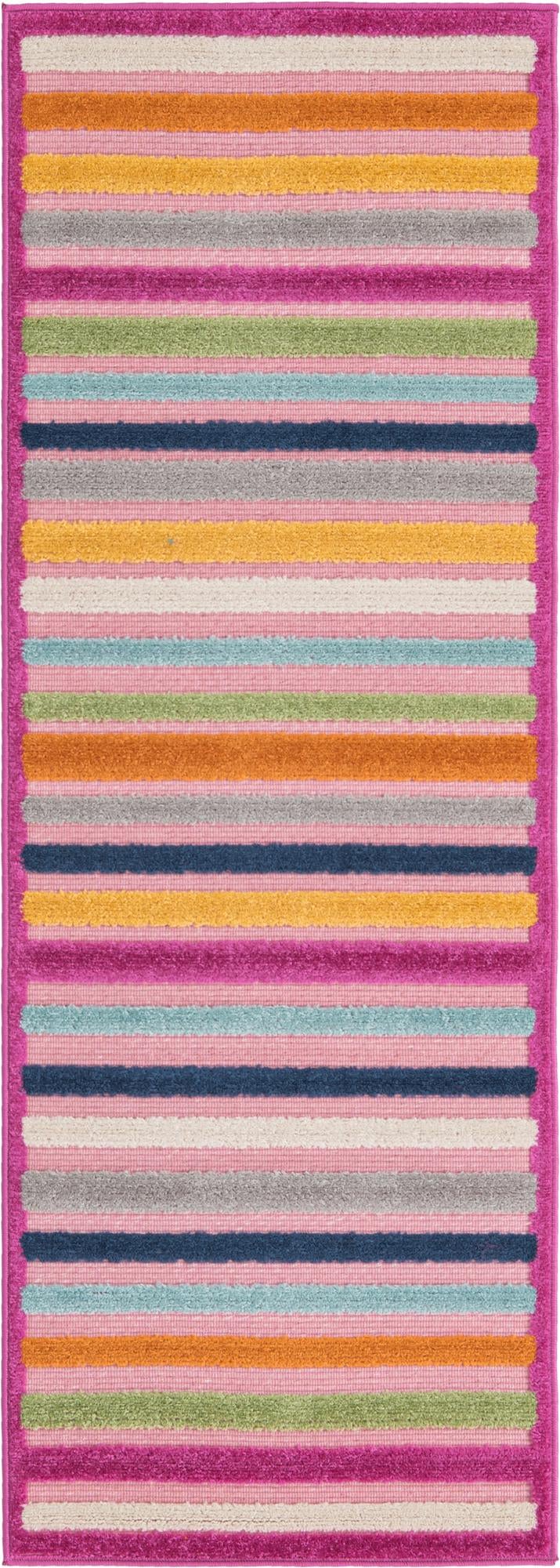 Bahama Breeze Outdoor Collection Area Rug - Exuma Runner Pink lifestyle 41