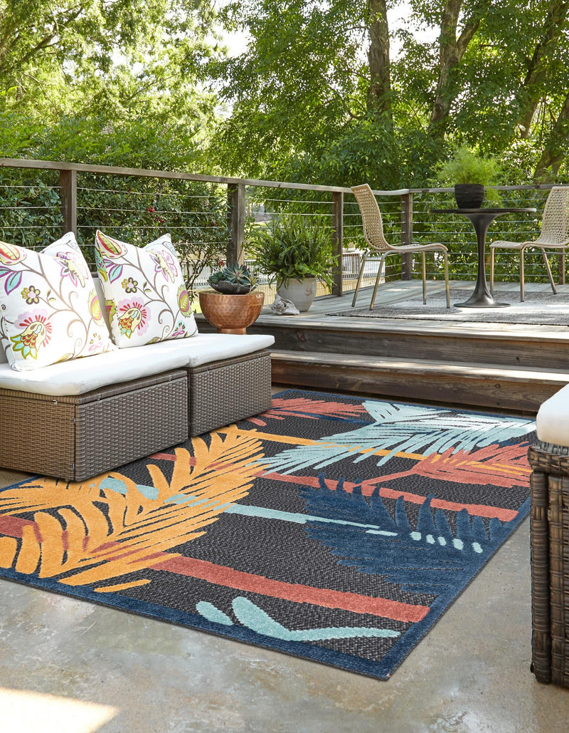 Caribbean Terrace Collection Area Rug - Antigua Rectangle Charcoal lifestyle 5