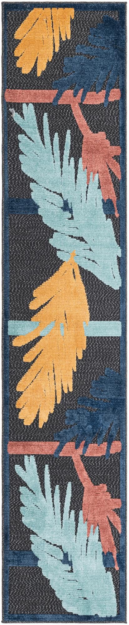 Caribbean Terrace Collection Area Rug - Antigua Runner Charcoal lifestyle 33