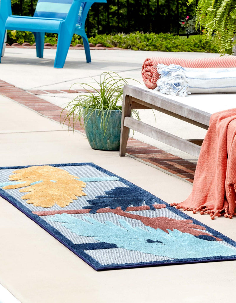 Caribbean Terrace Collection Area Rug - Antigua Runner Gray lifestyle 45