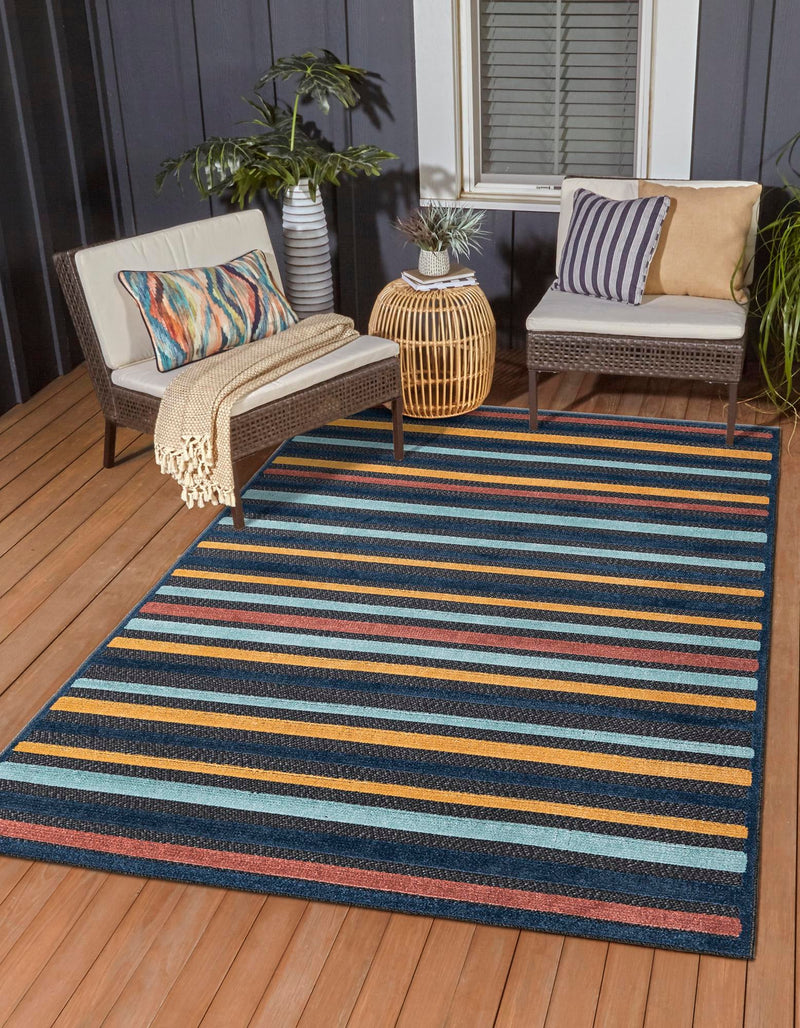 Caribbean Terrace Collection Area Rug - Martinique Rectangle Charcoal lifestyle 2