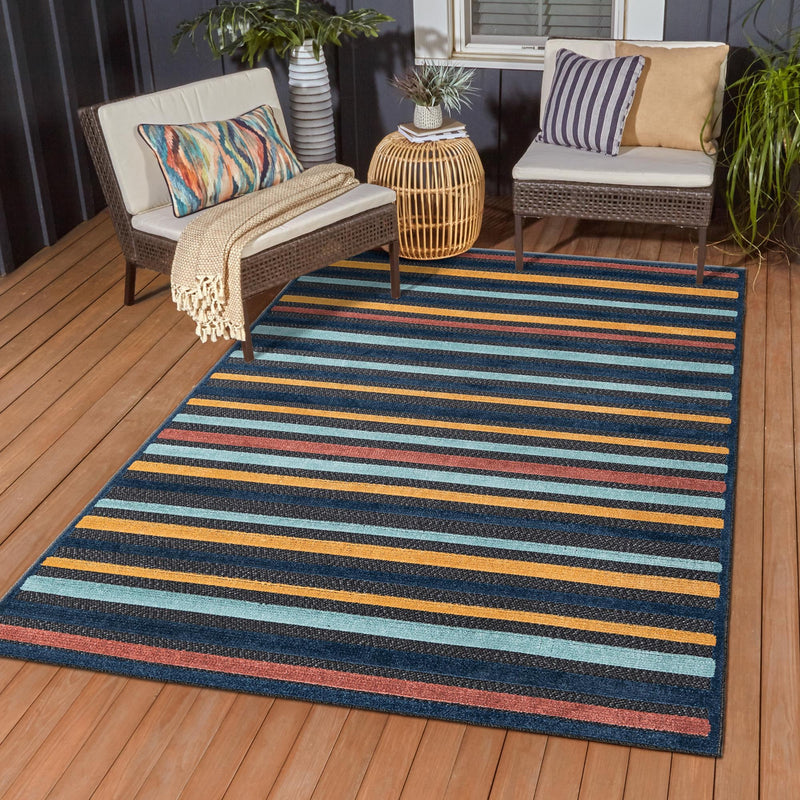 Caribbean Terrace Collection Area Rug - Martinique Rectangle Charcoal lifestyle 14