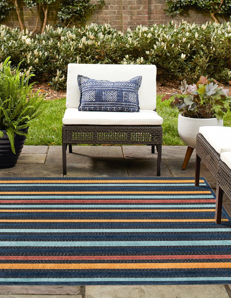 Caribbean Terrace Collection Area Rug - Martinique Square Charcoal lifestyle 22
