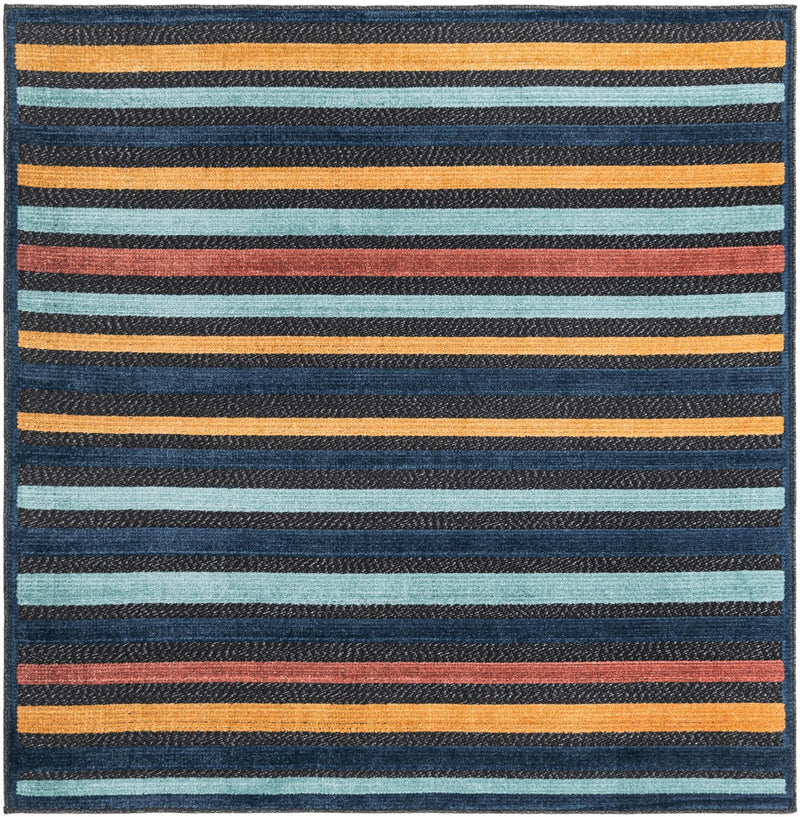 Caribbean Terrace Collection Area Rug - Martinique Square Charcoal lifestyle 16