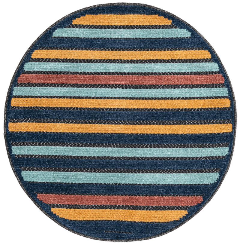 Caribbean Terrace Collection Area Rug - Martinique Round Charcoal lifestyle 17