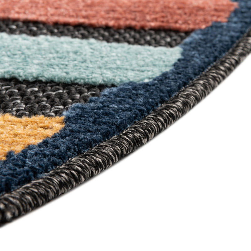 Caribbean Terrace Collection Area Rug - Martinique Round Charcoal lifestyle 32
