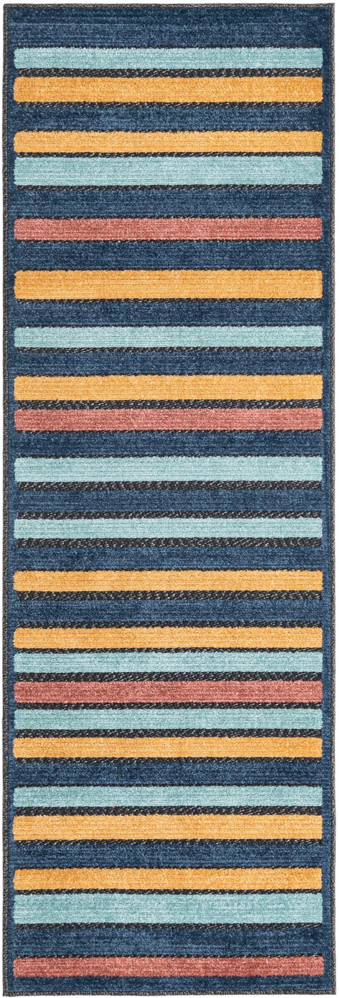 Caribbean Terrace Collection Area Rug - Martinique Runner Charcoal lifestyle 18