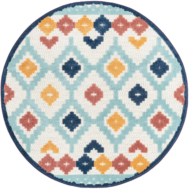 Caribbean Terrace Collection Area Rug - Tobago Round Ivory lifestyle 31