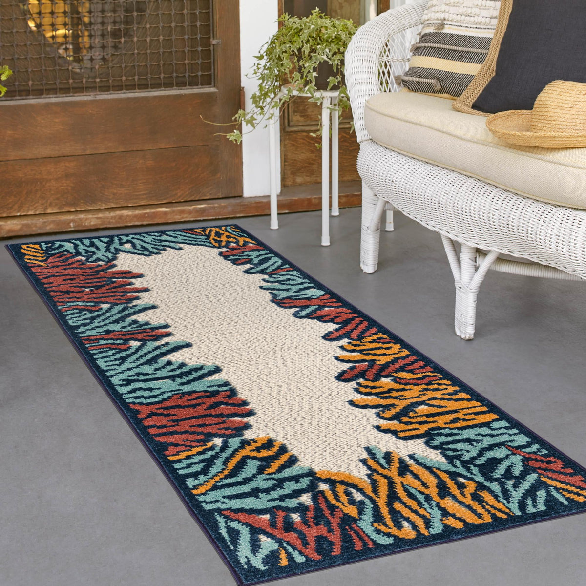 Caribbean Terrace Collection Area Rug - Tortola Runner Multi lifestyle 58