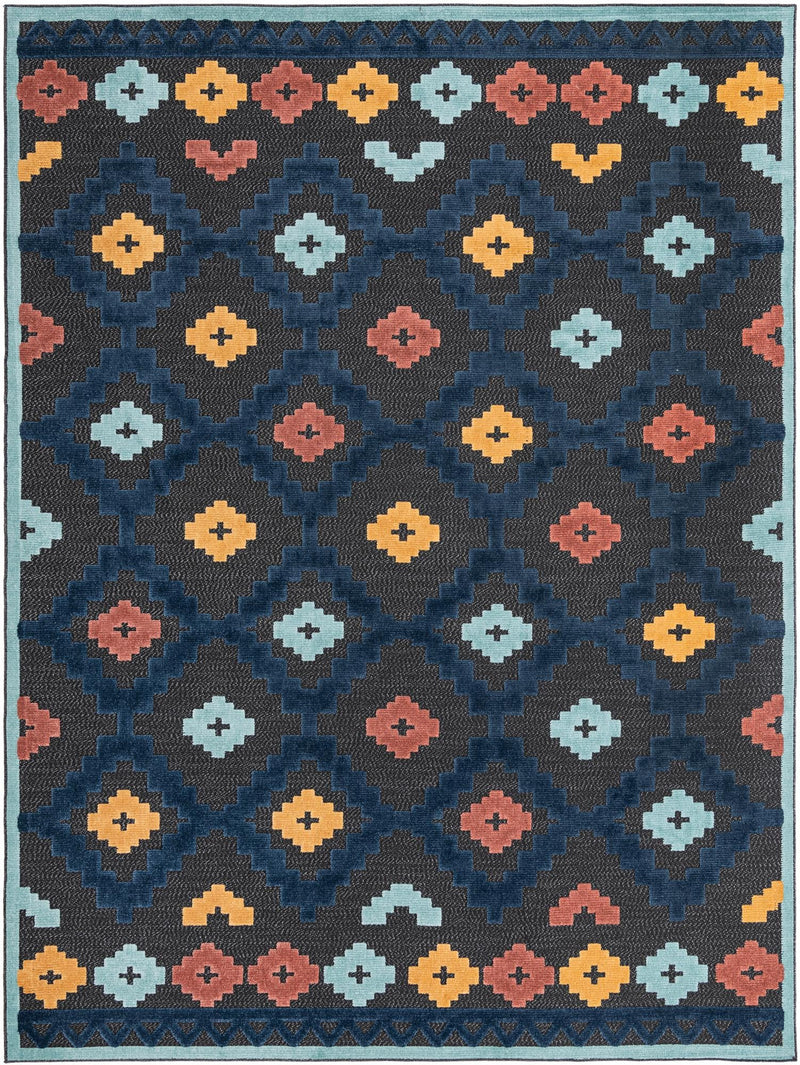 Caribbean Terrace Collection Area Rug - Tobago Rectangle Charcoal lifestyle 3