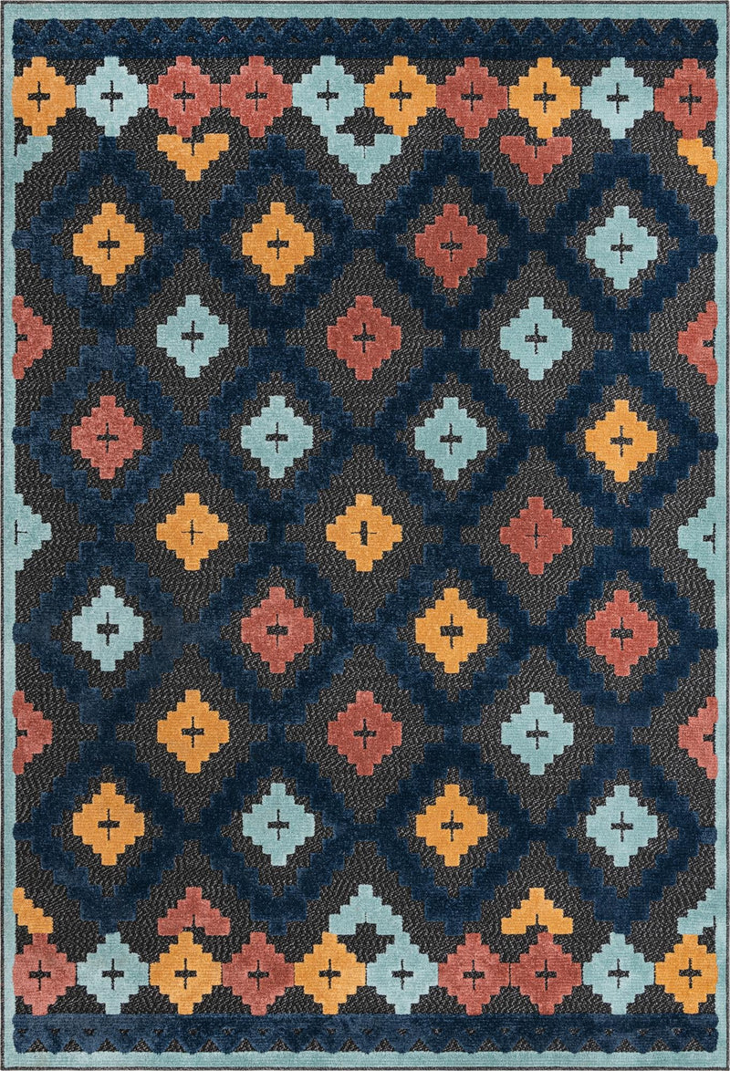 Caribbean Terrace Collection Area Rug - Tobago Rectangle Charcoal lifestyle 2