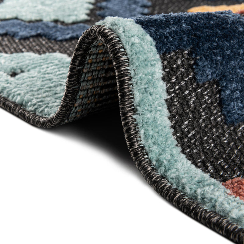 Caribbean Terrace Collection Area Rug - Tobago Rectangle Charcoal lifestyle 19