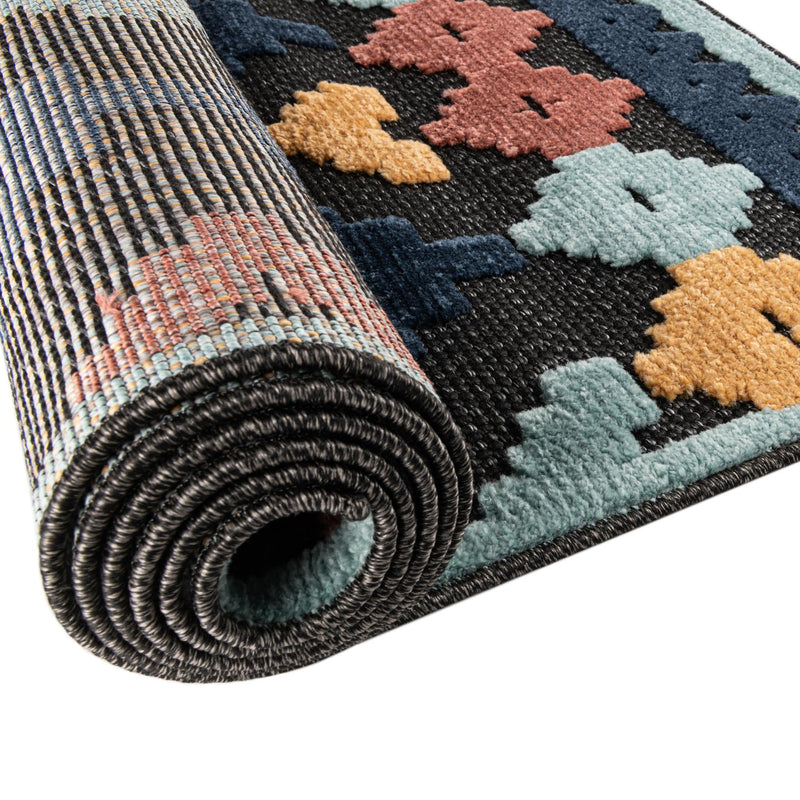 Caribbean Terrace Collection Area Rug - Tobago Rectangle Charcoal lifestyle 23