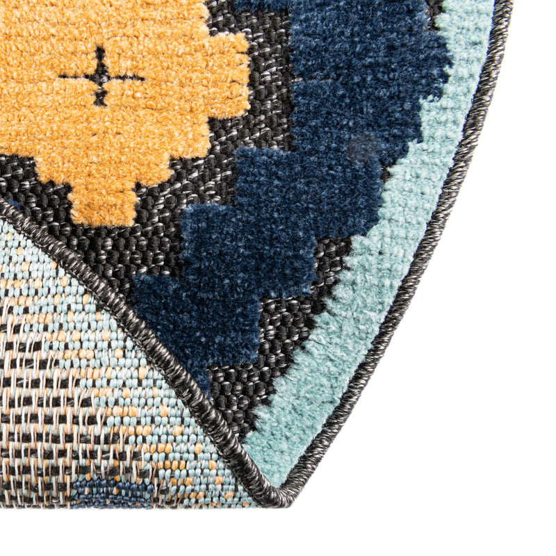 Caribbean Terrace Collection Area Rug - Tobago Round Charcoal lifestyle 76
