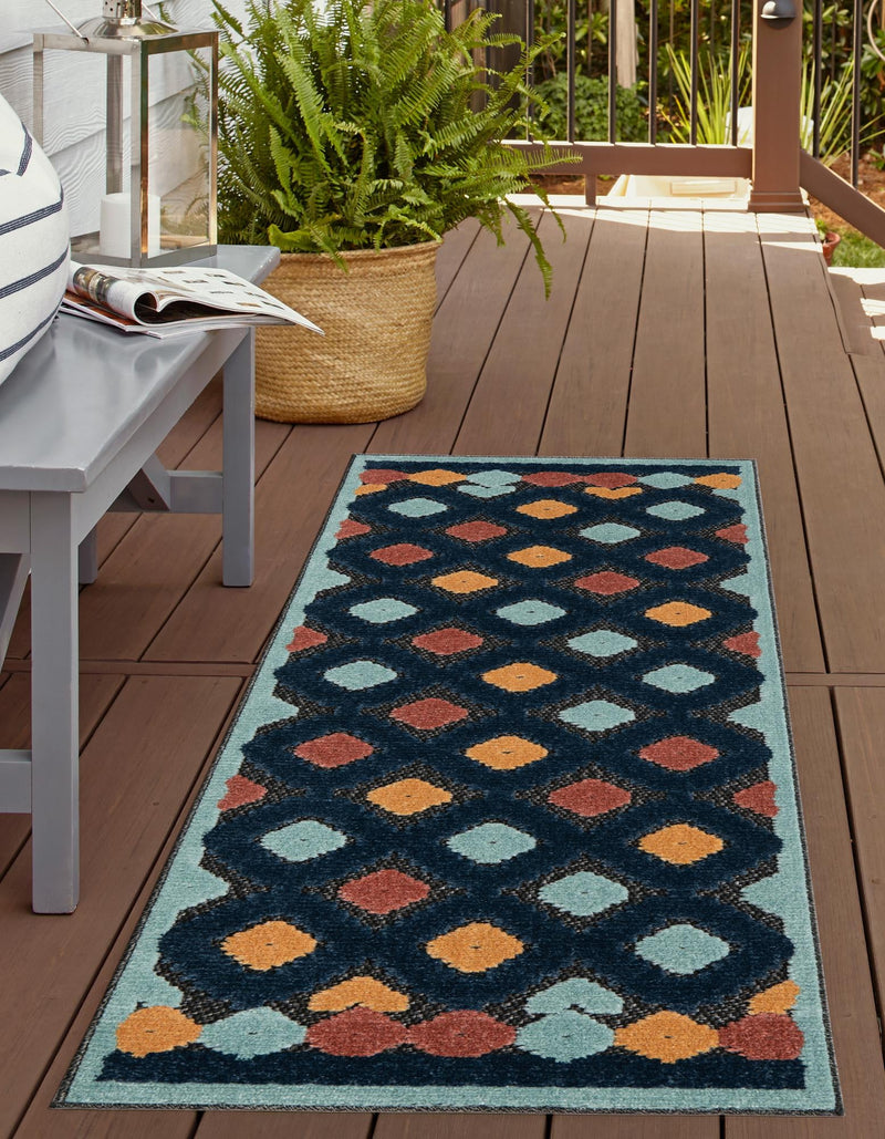 Caribbean Terrace Collection Area Rug - Tobago Runner Charcoal lifestyle 47