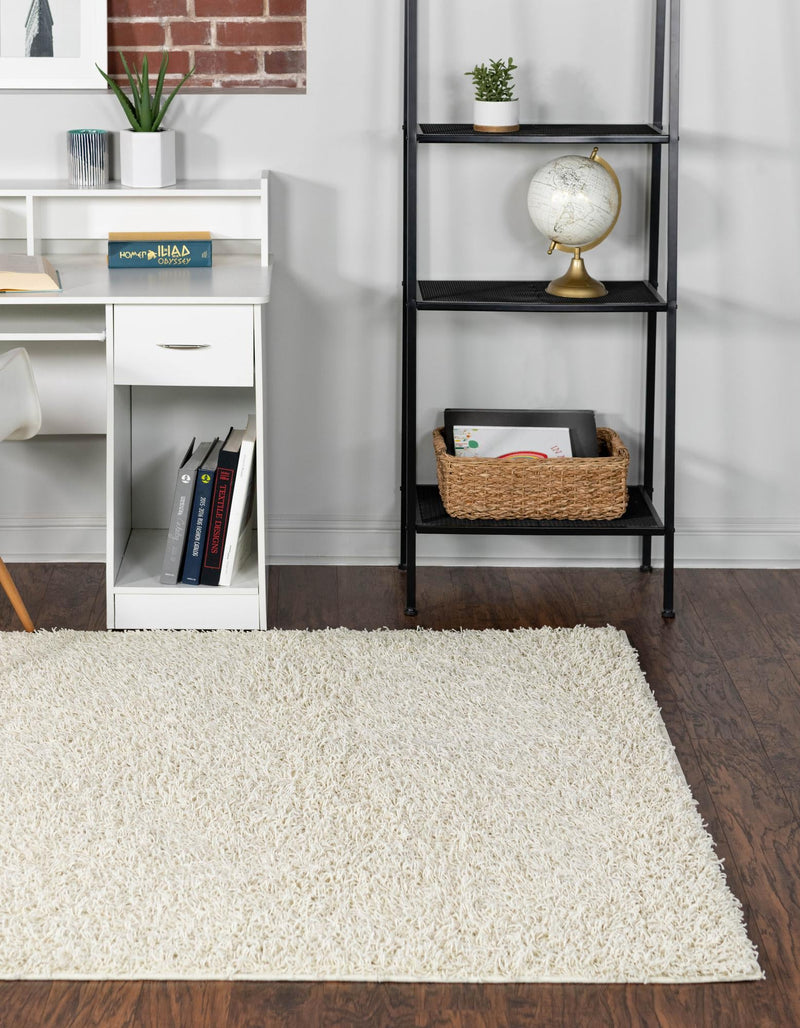 Cozy Haven Shag Collection Area Rug - Sanctuary (Pure Ivory) Rectangle Pure Ivory lifestyle 2