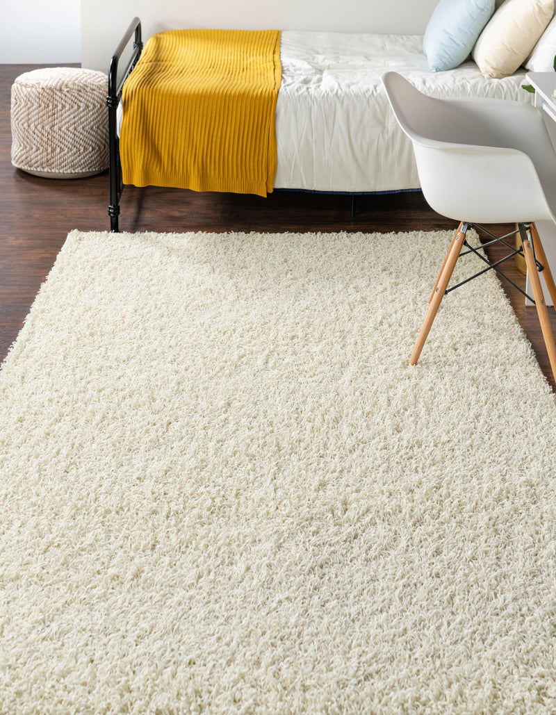 Cozy Haven Shag Collection Area Rug - Sanctuary (Pure Ivory) Rectangle Pure Ivory lifestyle 3