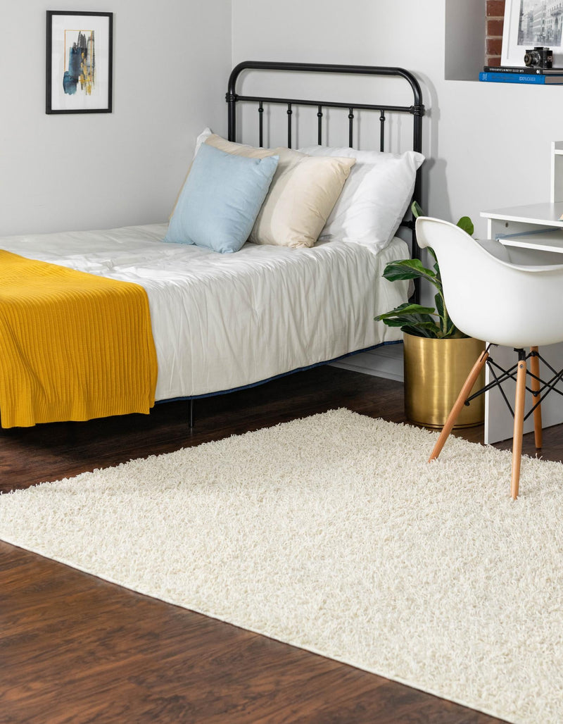Cozy Haven Shag Collection Area Rug - Sanctuary (Pure Ivory) Rectangle Pure Ivory lifestyle 4