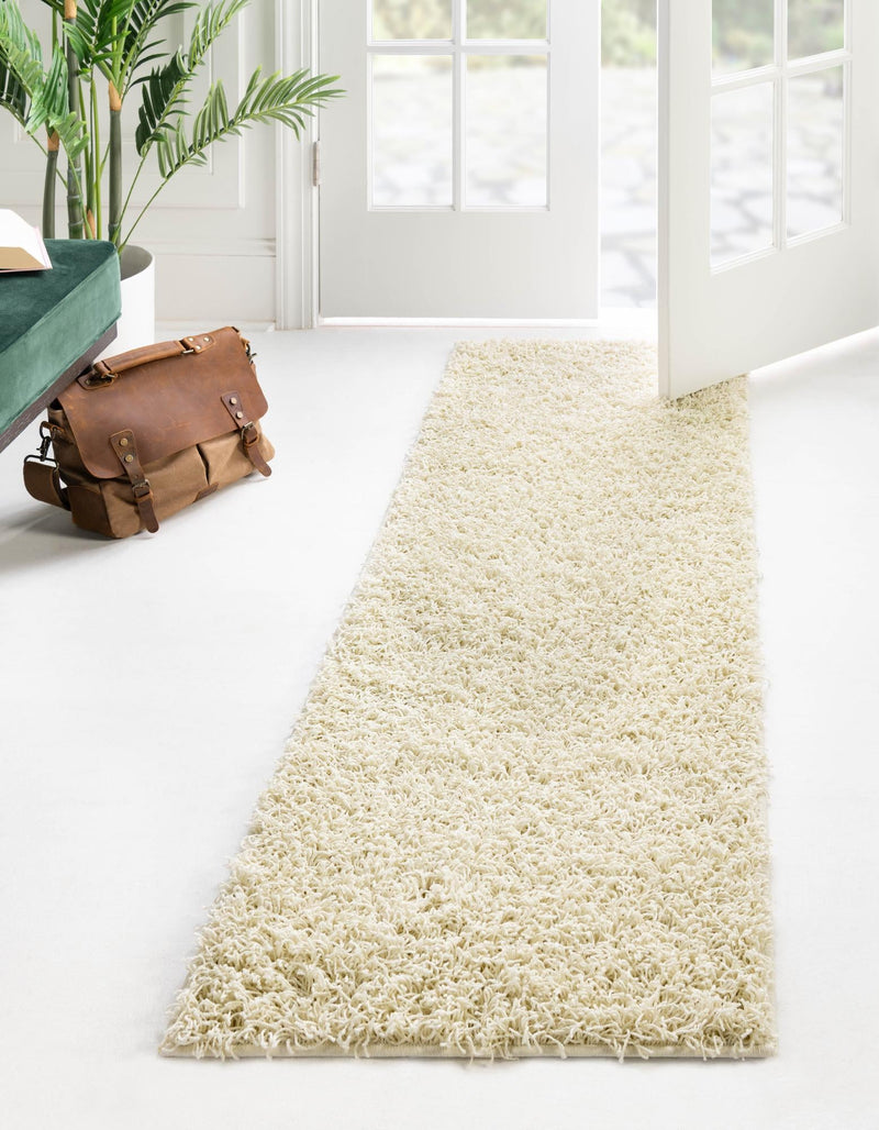 Cozy Haven Shag Collection Area Rug - Sanctuary (Pure Ivory) Runner Pure Ivory lifestyle 18