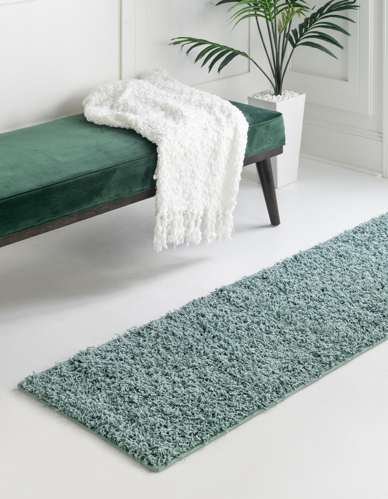 Cozy Haven Shag Collection Area Rug - Sanctuary (Light Slate Blue) Runner Light Slate Blue lifestyle 14