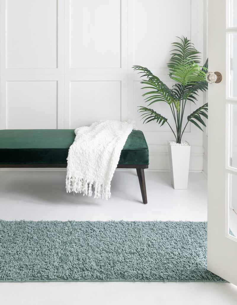 Cozy Haven Shag Collection Area Rug - Sanctuary (Light Slate Blue) Runner Light Slate Blue lifestyle 15