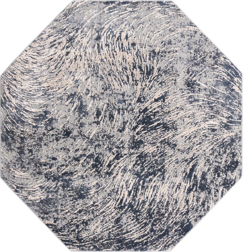 Serenity Sands Collection Area Rug - Quietshore Octagon Gray lifestyle 34