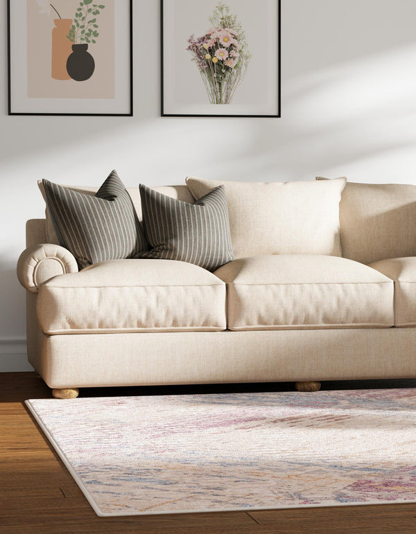 Sahara Elegance Collection Area Rug - Essaouira Square Ivory and Gray lifestyle 25