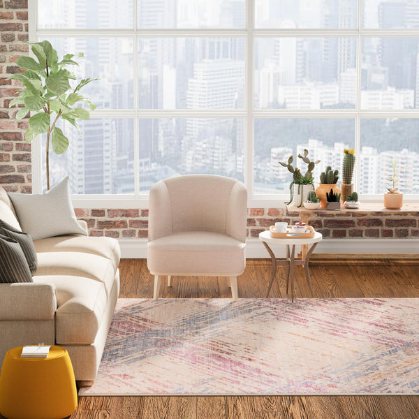 Sahara Elegance Collection Area Rug - Essaouira Square Ivory and Gray lifestyle 59