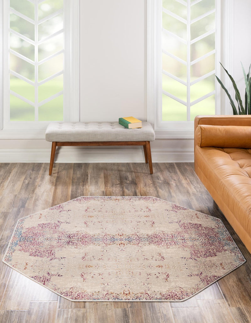 Sahara Elegance Collection Area Rug - Karnak Octagon Ivory lifestyle 18
