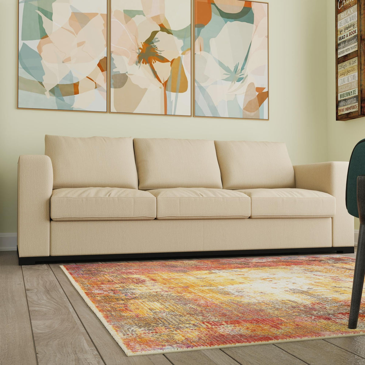 Sahara Elegance Collection Area Rug - Dahab Square Multi lifestyle 60