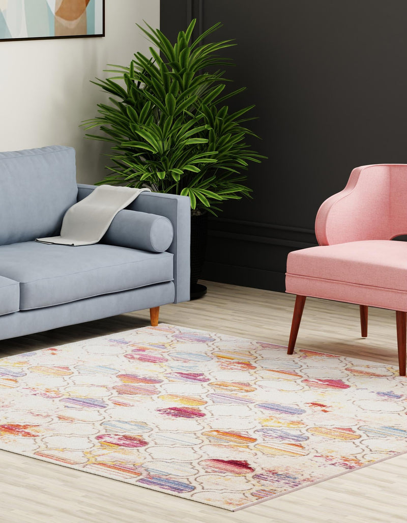 Sahara Elegance Collection Area Rug - Fes Square Multi lifestyle 17