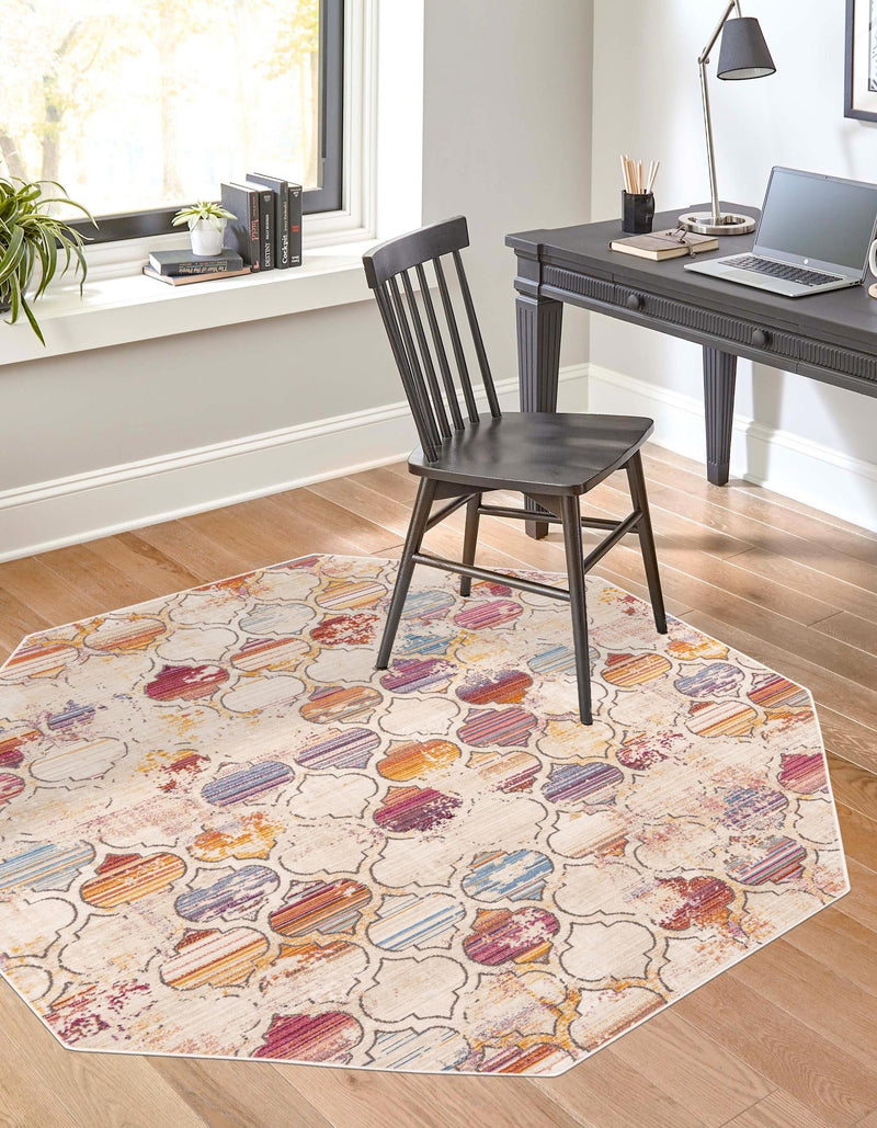 Sahara Elegance Collection Area Rug - Fes Octagon Multi lifestyle 18