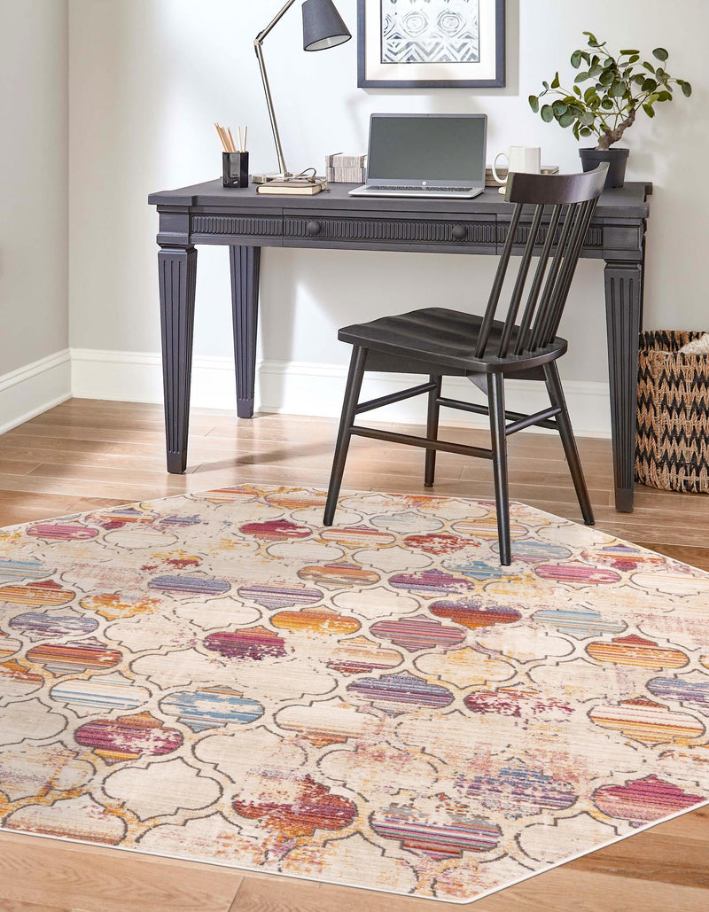 Sahara Elegance Collection Area Rug - Fes Octagon Multi lifestyle 21