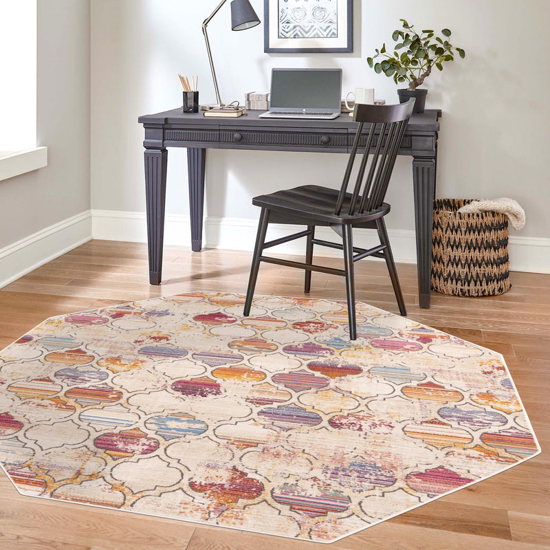 Sahara Elegance Collection Area Rug - Fes Octagon Multi lifestyle 58